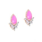 Angelia Neon Pink Crystal Wing Studs 